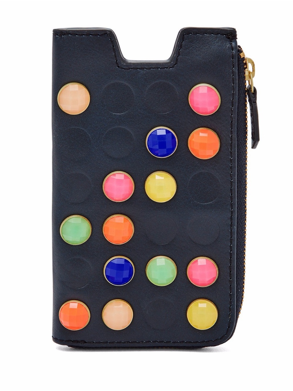 Fossil Midnight Blue Leather Slid Wallet with Gems